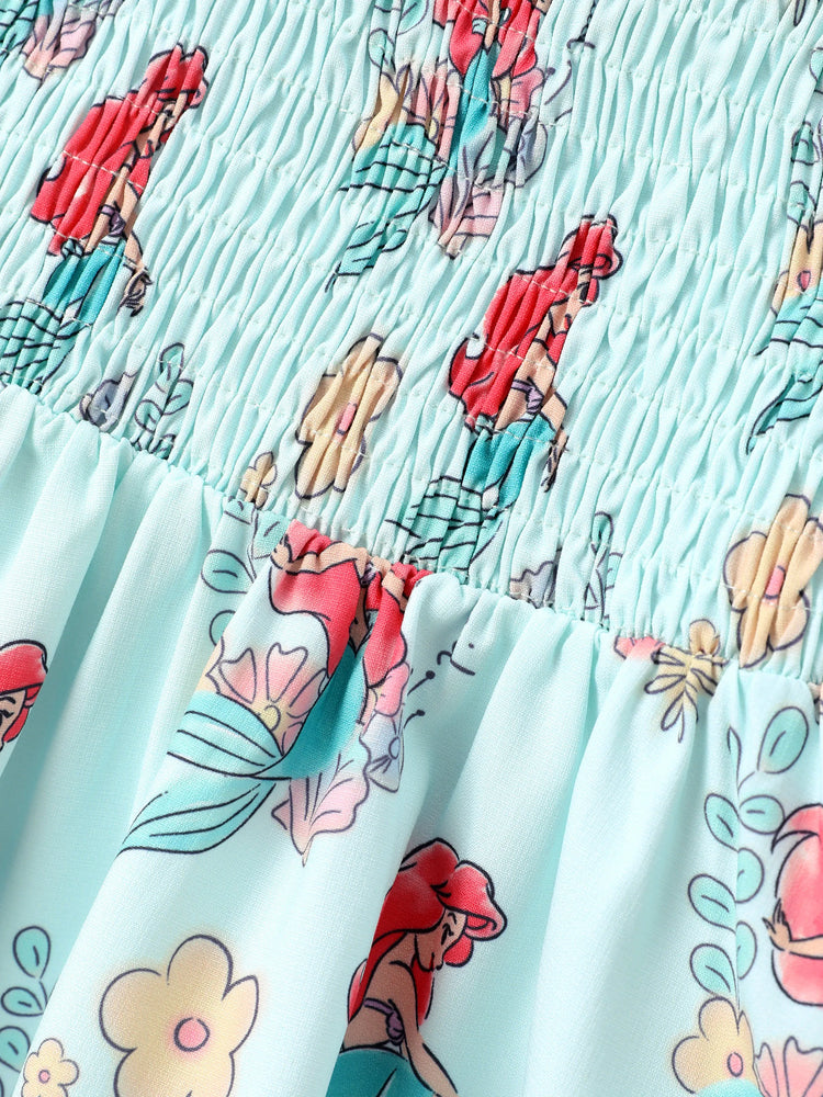 Disney Prinzessin Ariel 1tlg. Kleinkind-Mädchen Figurdruck Blumenkleid Grün