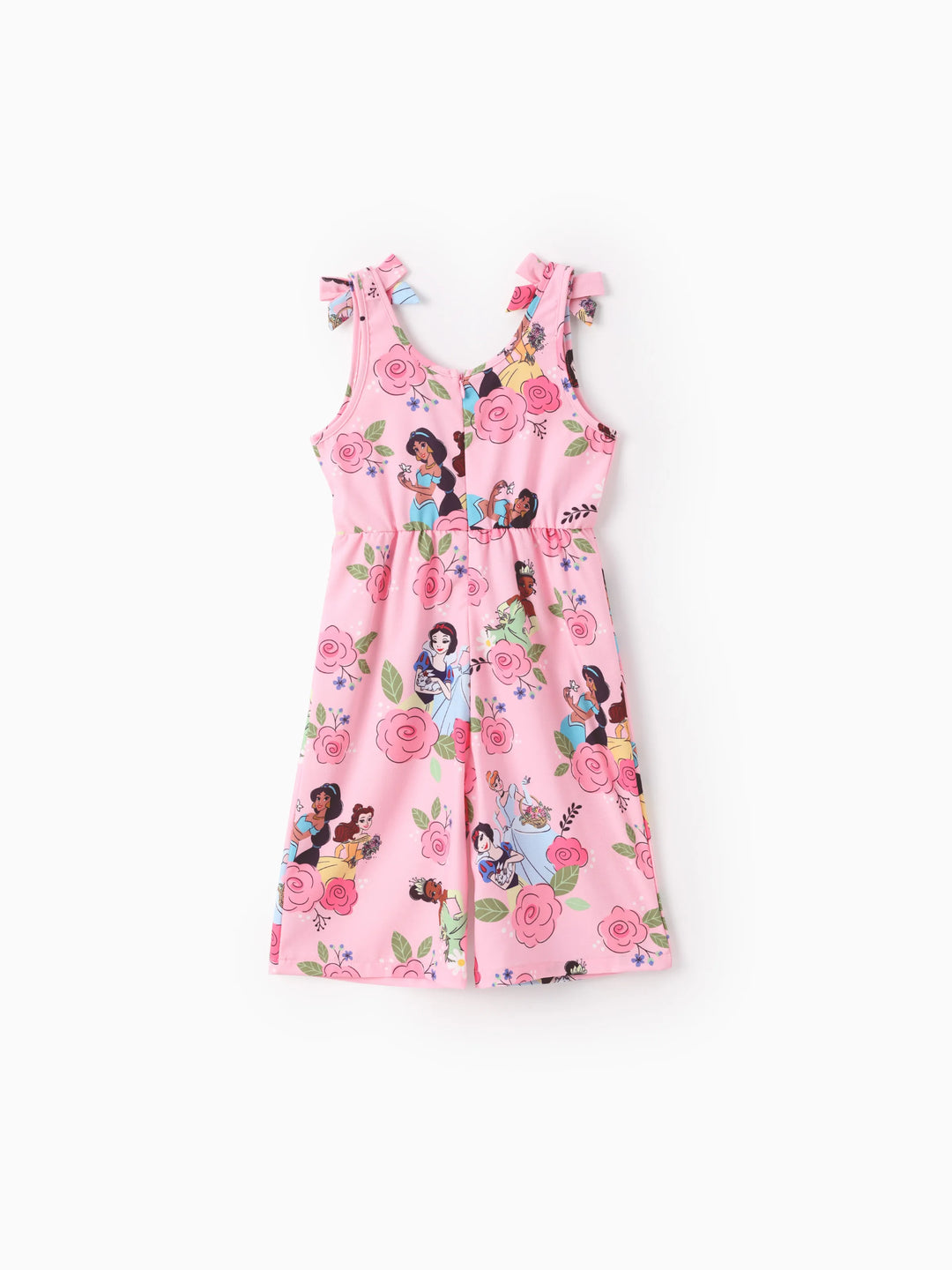 Disney Prinzessin Kleinkind Mädchen 1 Stück Jasmine Beller Cinderella & Tiana / Ariel Blumen/Fisch Allover Print Bowknot Jumpsuit rosa