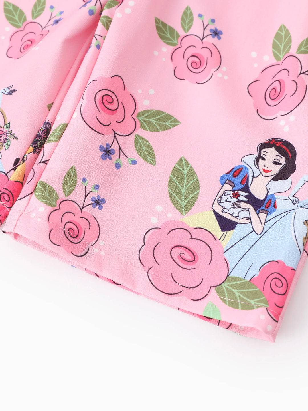 Disney Prinzessin Kleinkind Mädchen 1 Stück Jasmine Beller Cinderella & Tiana / Ariel Blumen/Fisch Allover Print Bowknot Jumpsuit rosa
