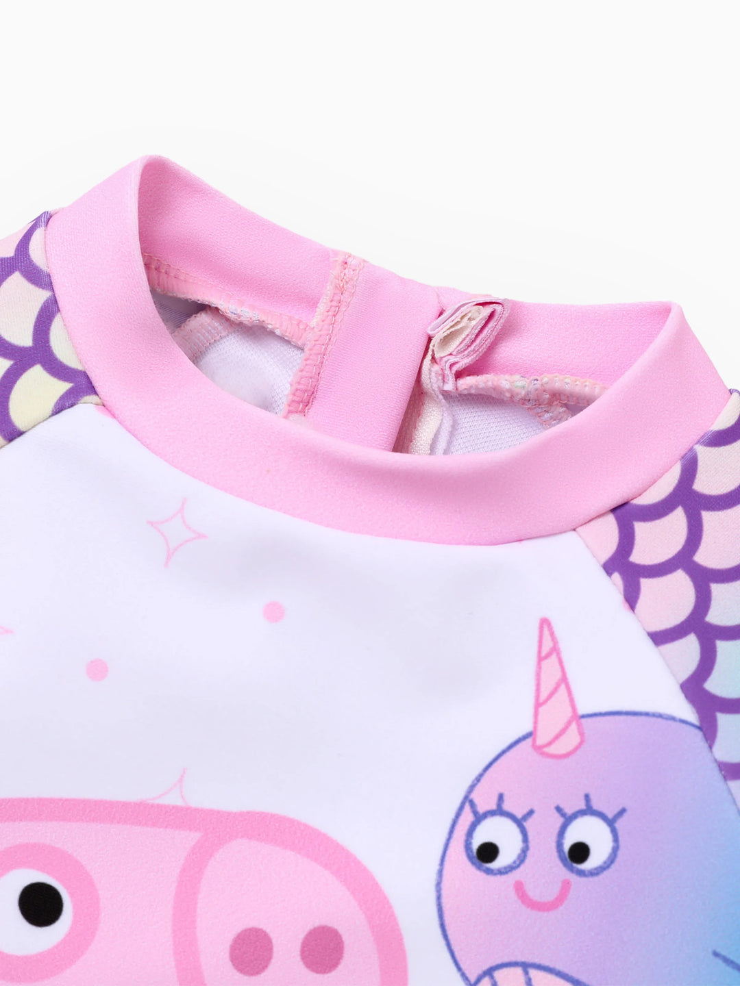 Peppa Pig Toddler Girl Fish 2pcs Scale Ombre Pattern UPF 50+ Swimsuit Set Pink