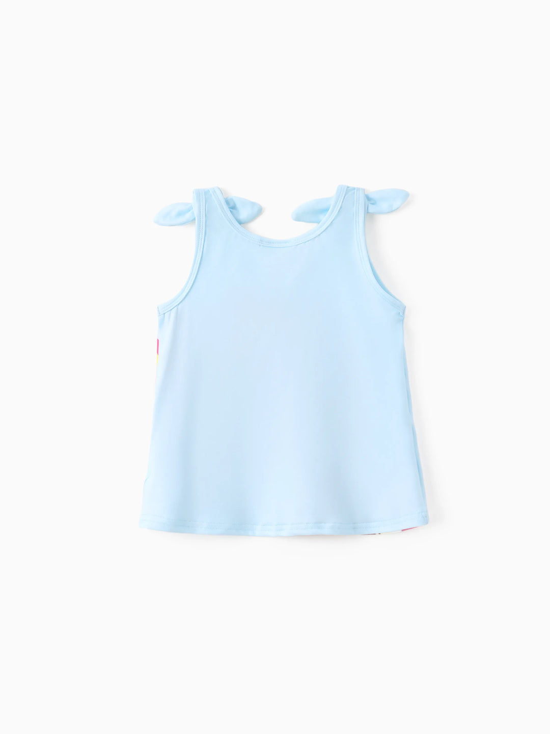 PAW Patrol Toddler Girl 1pc Skye Rainbow Pattern Bowknot Tank Top Light Blue