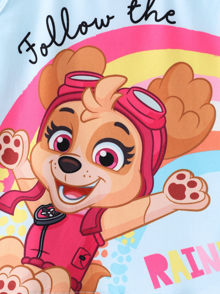 Débardeur à nœud papillon motif arc-en-ciel Skye pour petite fille, bleu clair, 1 pièce