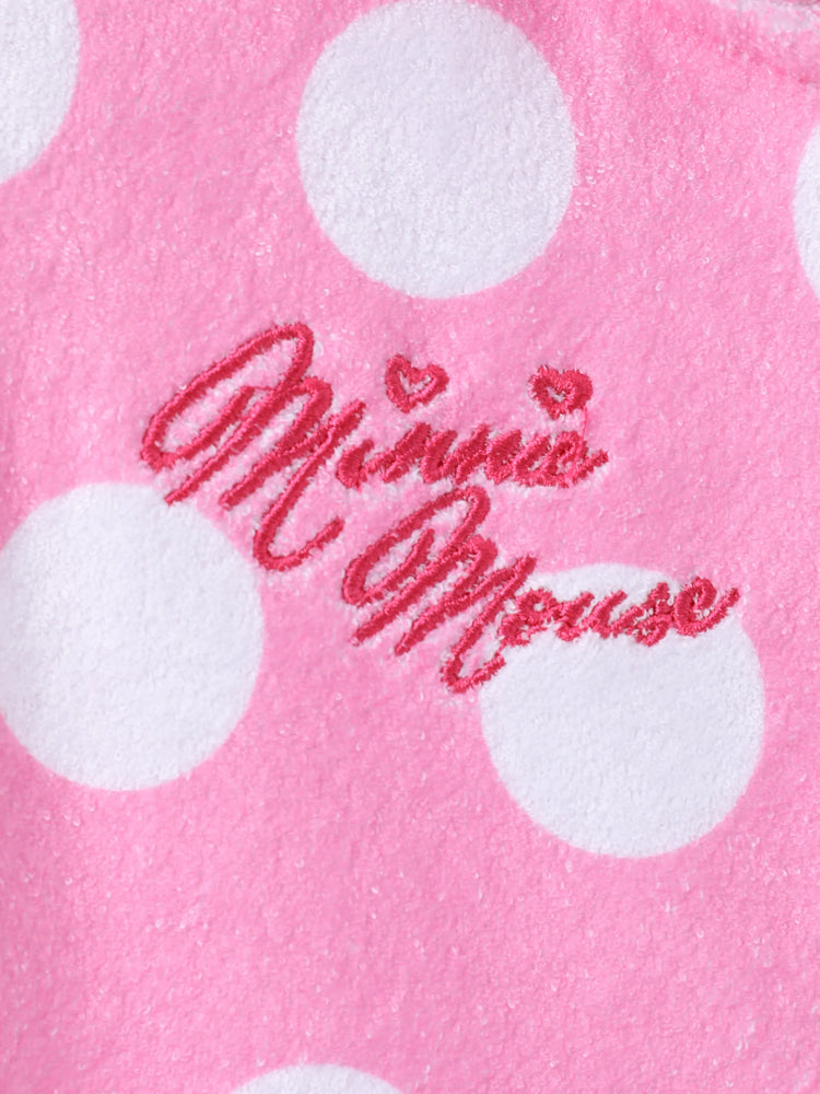 Disney Micky und Freunde Kleinkind Mädchen 1 Stück Minnie Maus Polka Dot Muster Kapuzenreißverschluss Rüschensaum Schwimmen Vertuschung rosa