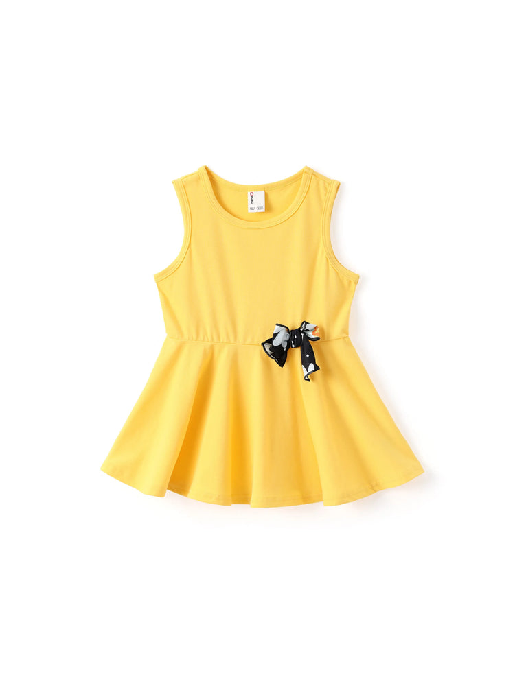 Conjunto de 2 piezas de top y leggings para niña pequeña/niña, color amarillo