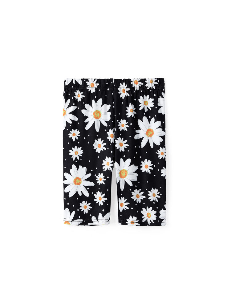 Conjunto de 2 piezas de top y leggings para niña pequeña/niña, color amarillo