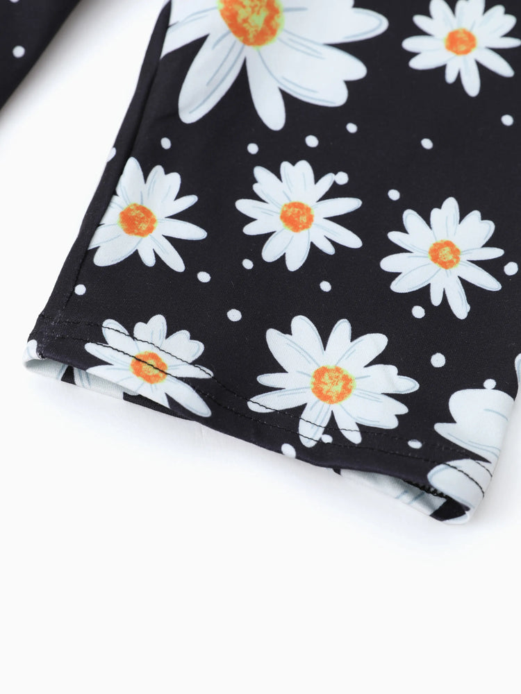 Conjunto de 2 piezas de top y leggings para niña pequeña/niña, color amarillo