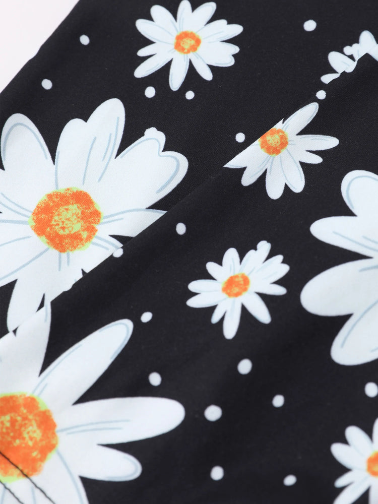 Conjunto de 2 piezas de top y leggings para niña pequeña/niña, color amarillo