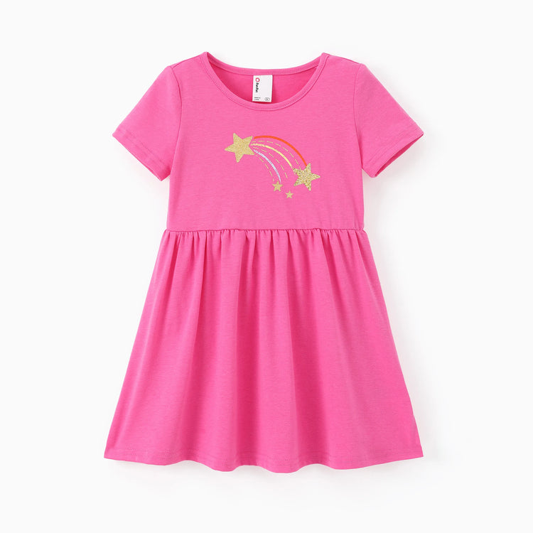 3-Pack Toddler Girl Childlike Printed Dresses Pink