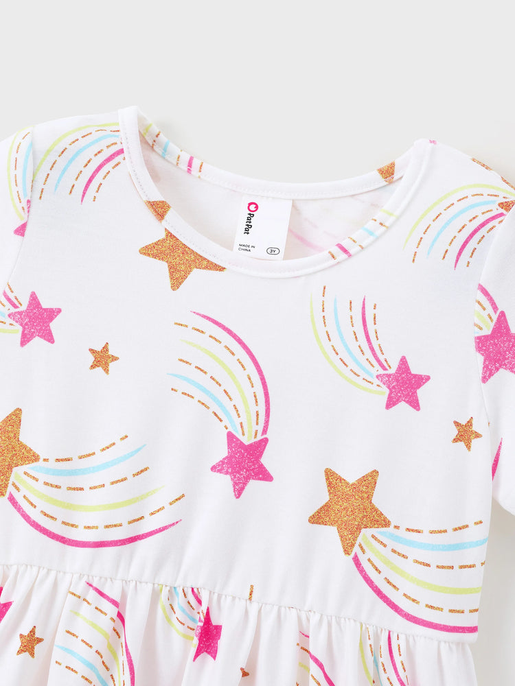 3-Pack Toddler Girl Childlike Printed Dresses Pink