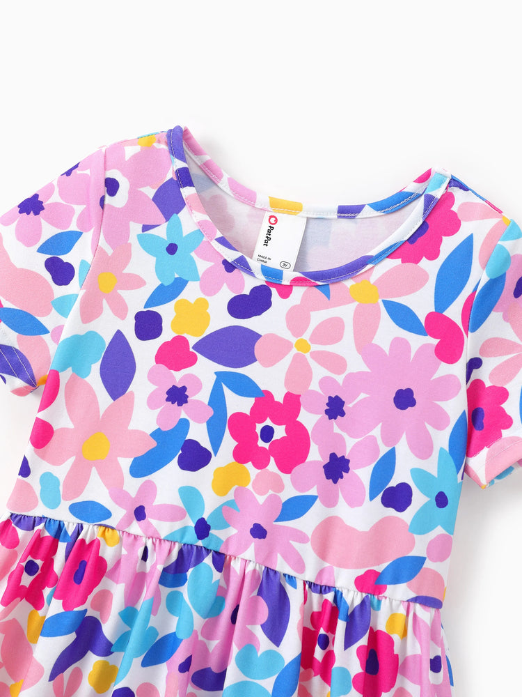 3-Pack Toddler Girl Childlike Printed Dresses Pink