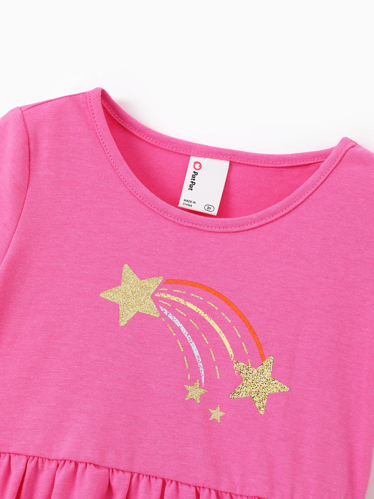 3-Pack Toddler Girl Childlike Printed Dresses Pink