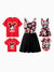 Disney Mickey and Friends Family matching 1pc Mickey Mouse Graffiti Cotton T-shirt or Colorblock Dress or Naia™ Allover Romper Red