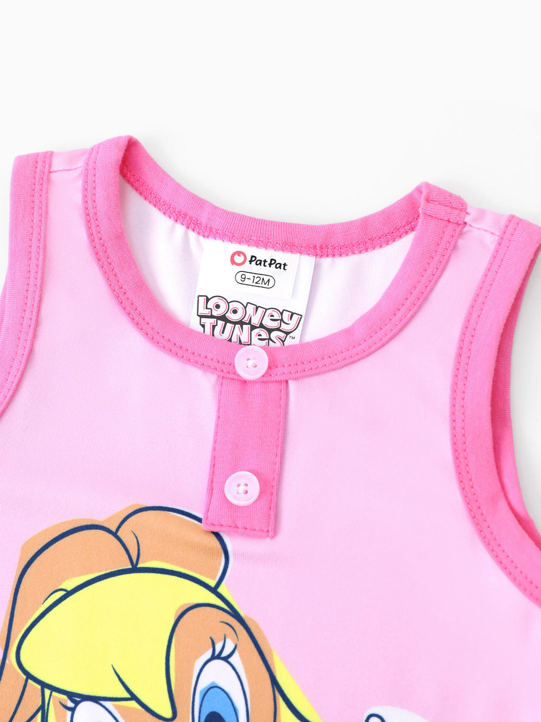 Combinaison sans manches à rayures et imprimé personnages Looney Tunes pour bébé fille, 1 pièce, rose