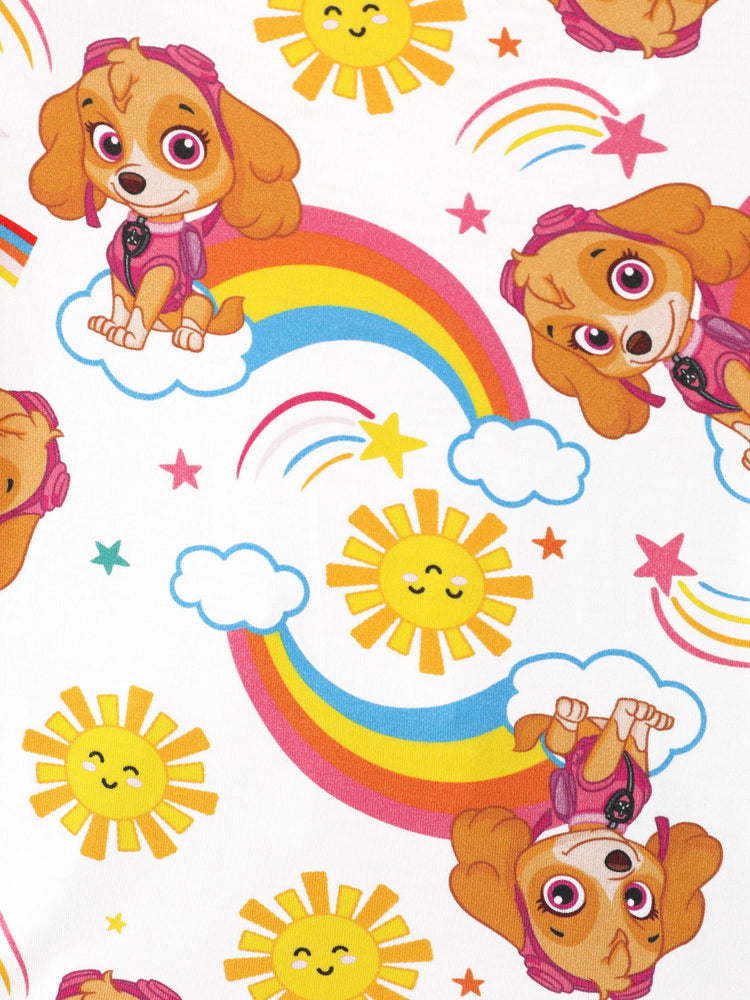 Ensemble pyjama 2 pièces en bambou pour petite fille, motif Skye, rose, ajusté