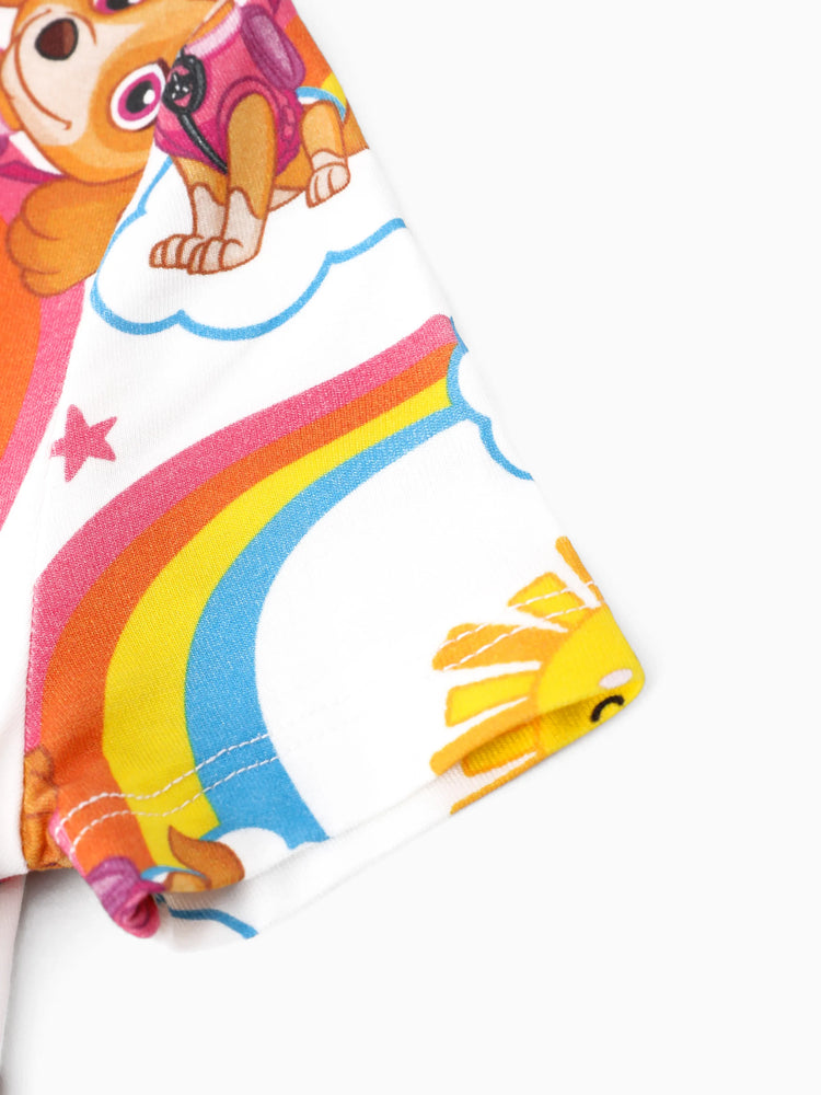 Ensemble pyjama 2 pièces en bambou pour petite fille, motif Skye, rose, ajusté