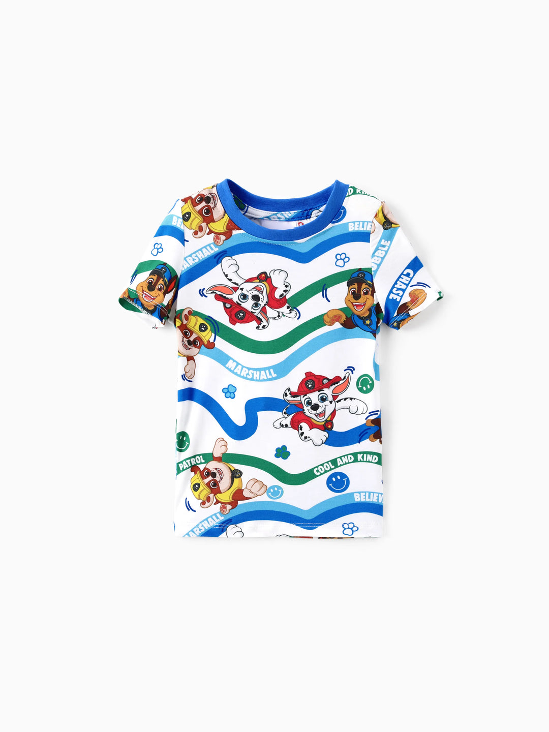 Ensemble pyjama 2 pièces en bambou pour tout-petit garçon, motif Chase/Marshall/Rubble, bleu