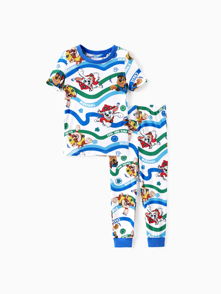 Ensemble pyjama 2 pièces en bambou pour tout-petit garçon, motif Chase/Marshall/Rubble, bleu