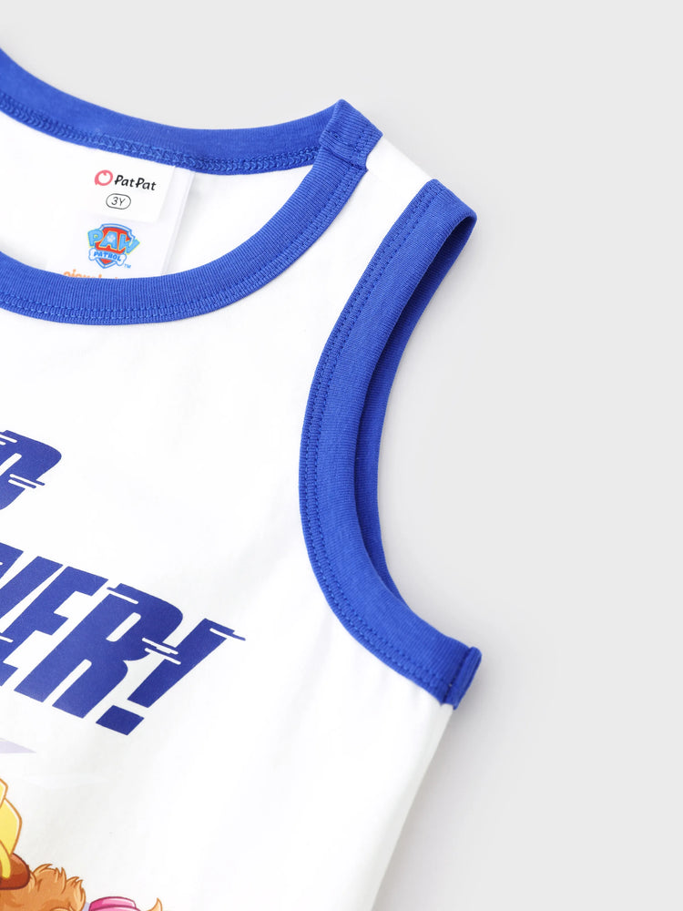 Débardeur en coton blanc pour tout-petit garçon, 1 pièce, La Pat' Patrouille, Chase, Marshall, Skye et Ruben