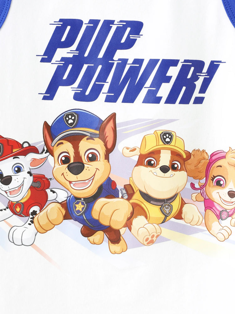 Débardeur en coton blanc pour tout-petit garçon, 1 pièce, La Pat' Patrouille, Chase, Marshall, Skye et Ruben