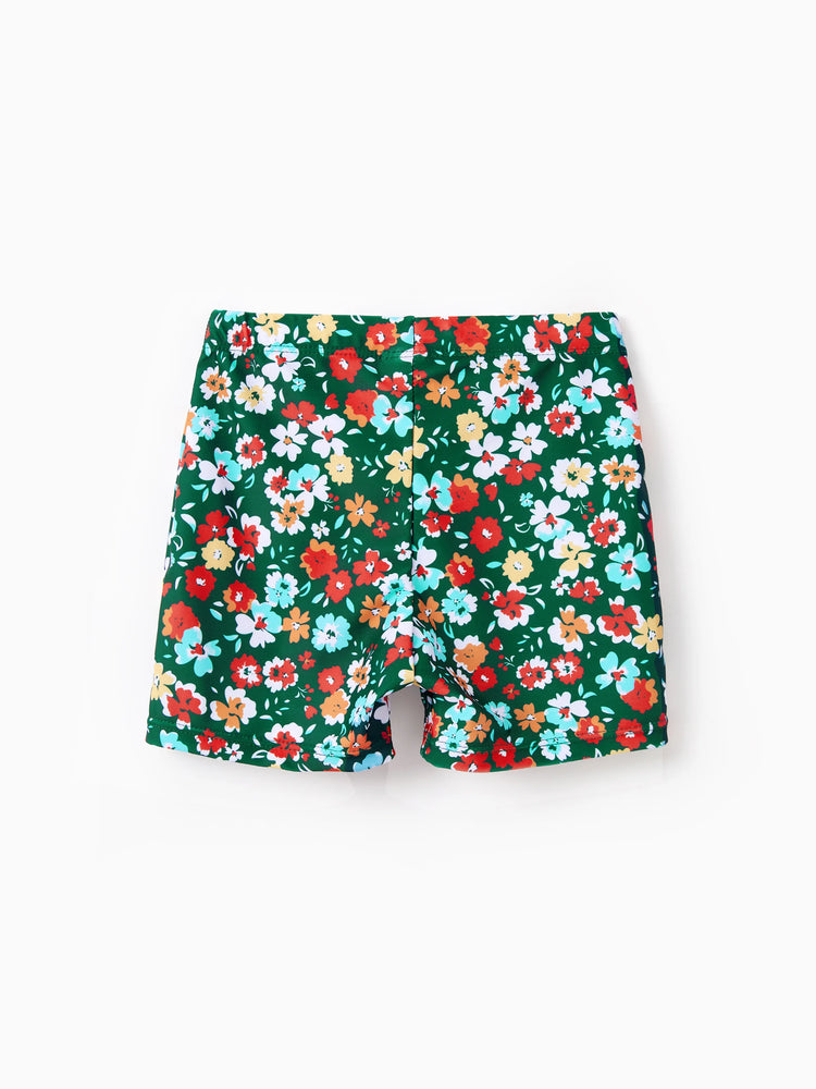 Family Matching Flora Swim Trunks or Strap two-piece Swimsuit
 Dark Green