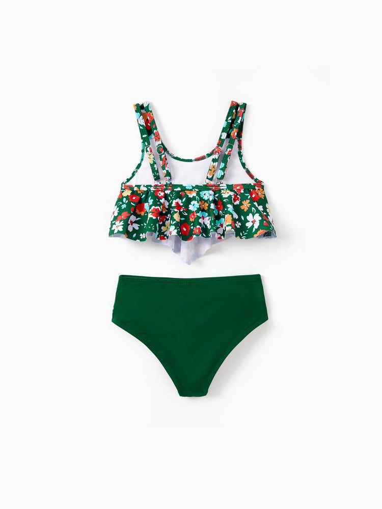 Family Matching Flora Swim Trunks or Strap two-piece Swimsuit
 Dark Green