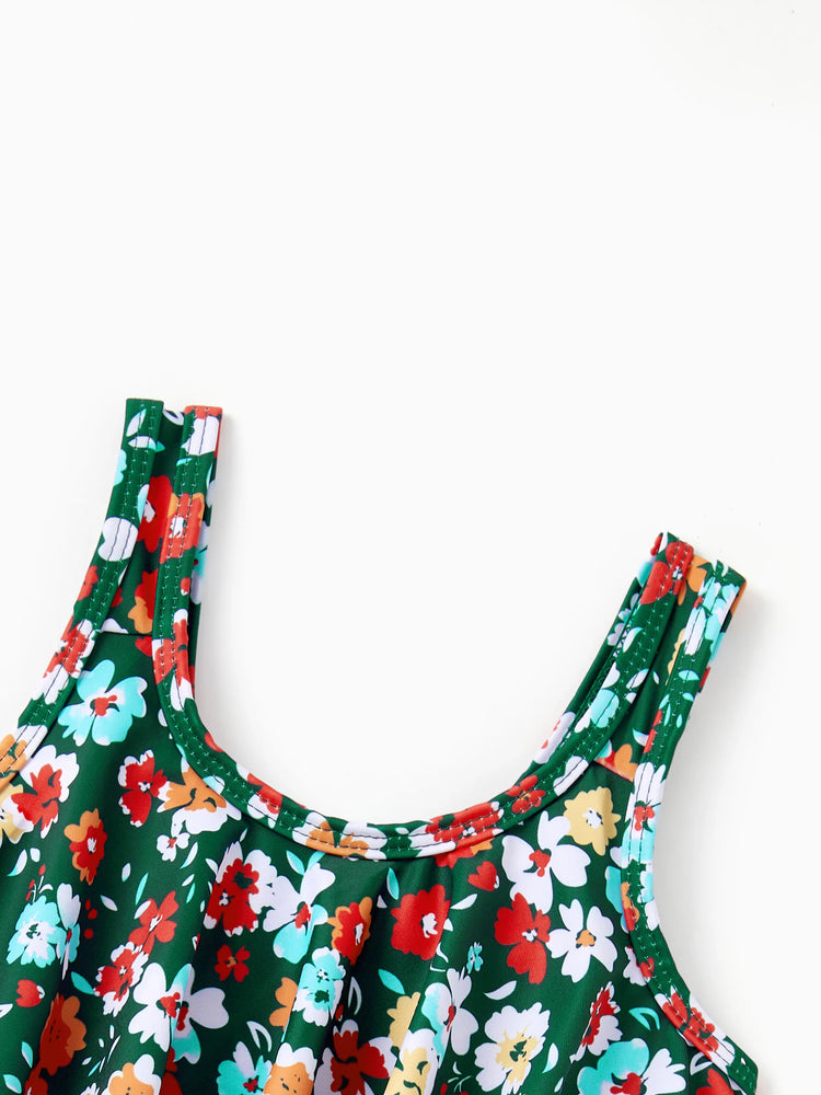 Family Matching Flora Swim Trunks or Strap two-piece Swimsuit
 Dark Green