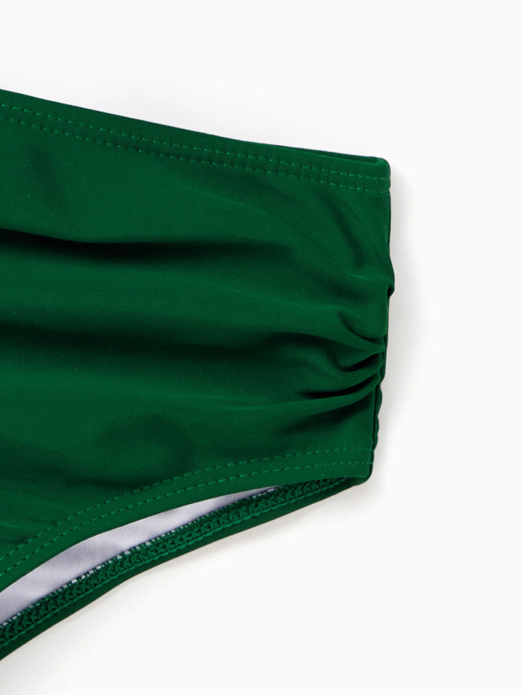 Family Matching Flora Swim Trunks or Strap two-piece Swimsuit
 Dark Green