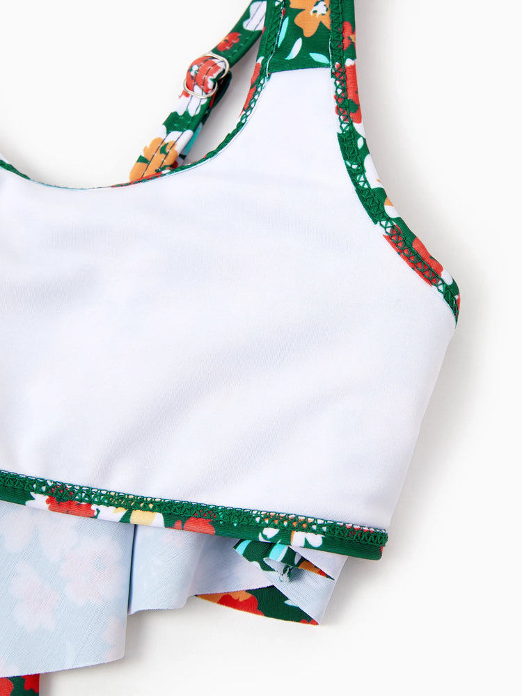 Family Matching Flora Swim Trunks or Strap two-piece Swimsuit
 Dark Green