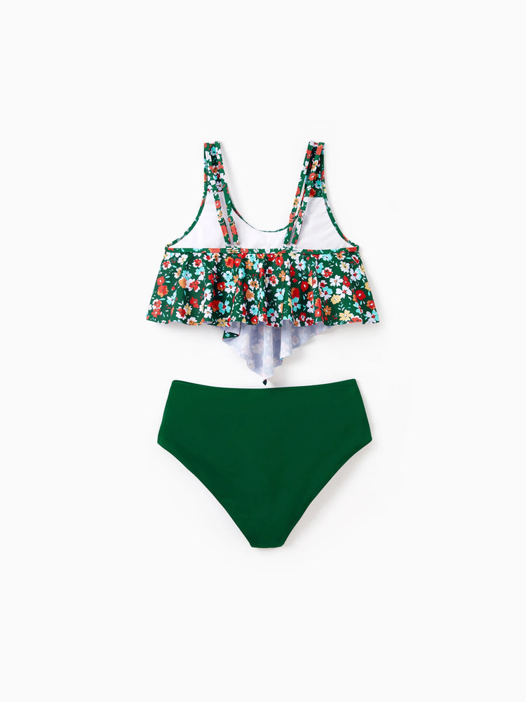 Family Matching Flora Swim Trunks or Strap two-piece Swimsuit
 Dark Green