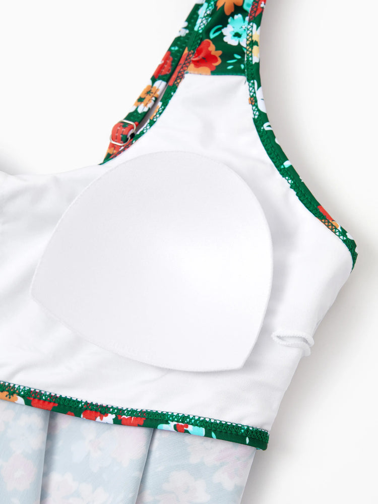 Family Matching Flora Swim Trunks or Strap two-piece Swimsuit
 Dark Green