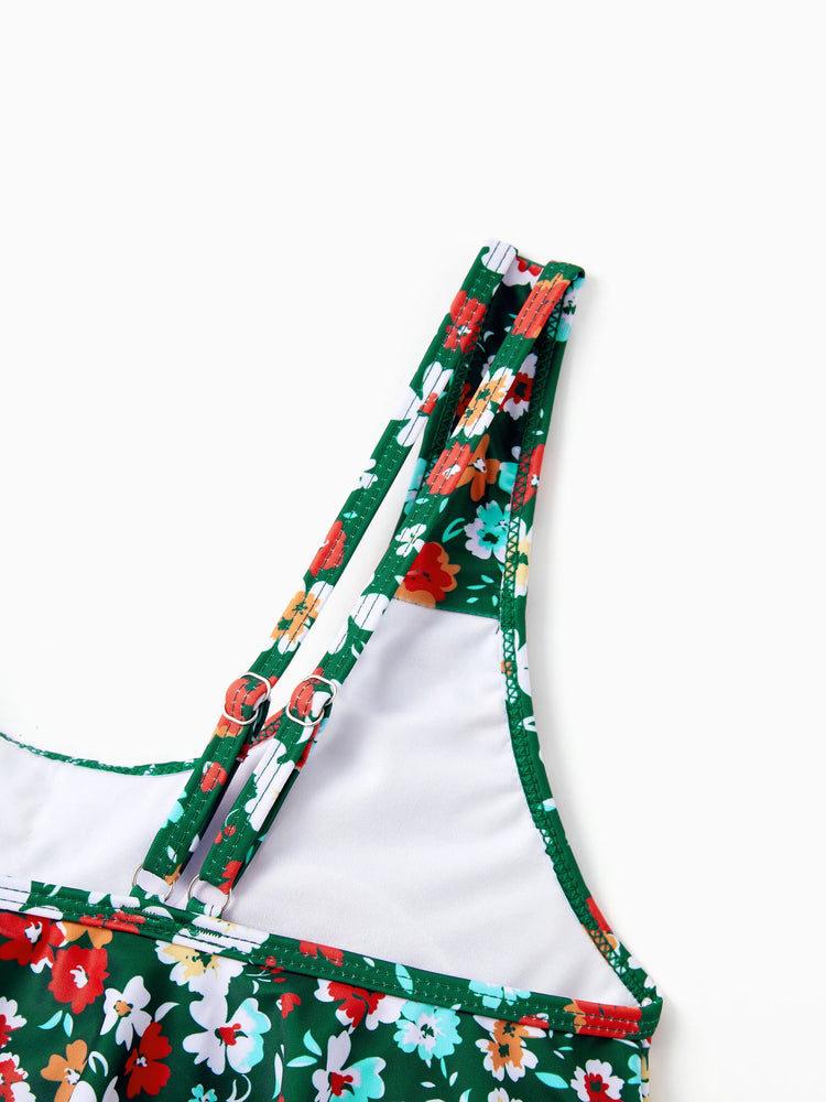 Family Matching Flora Swim Trunks or Strap two-piece Swimsuit
 Dark Green