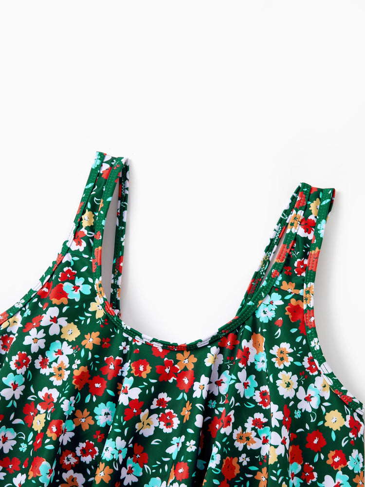 Family Matching Flora Swim Trunks or Strap two-piece Swimsuit
 Dark Green