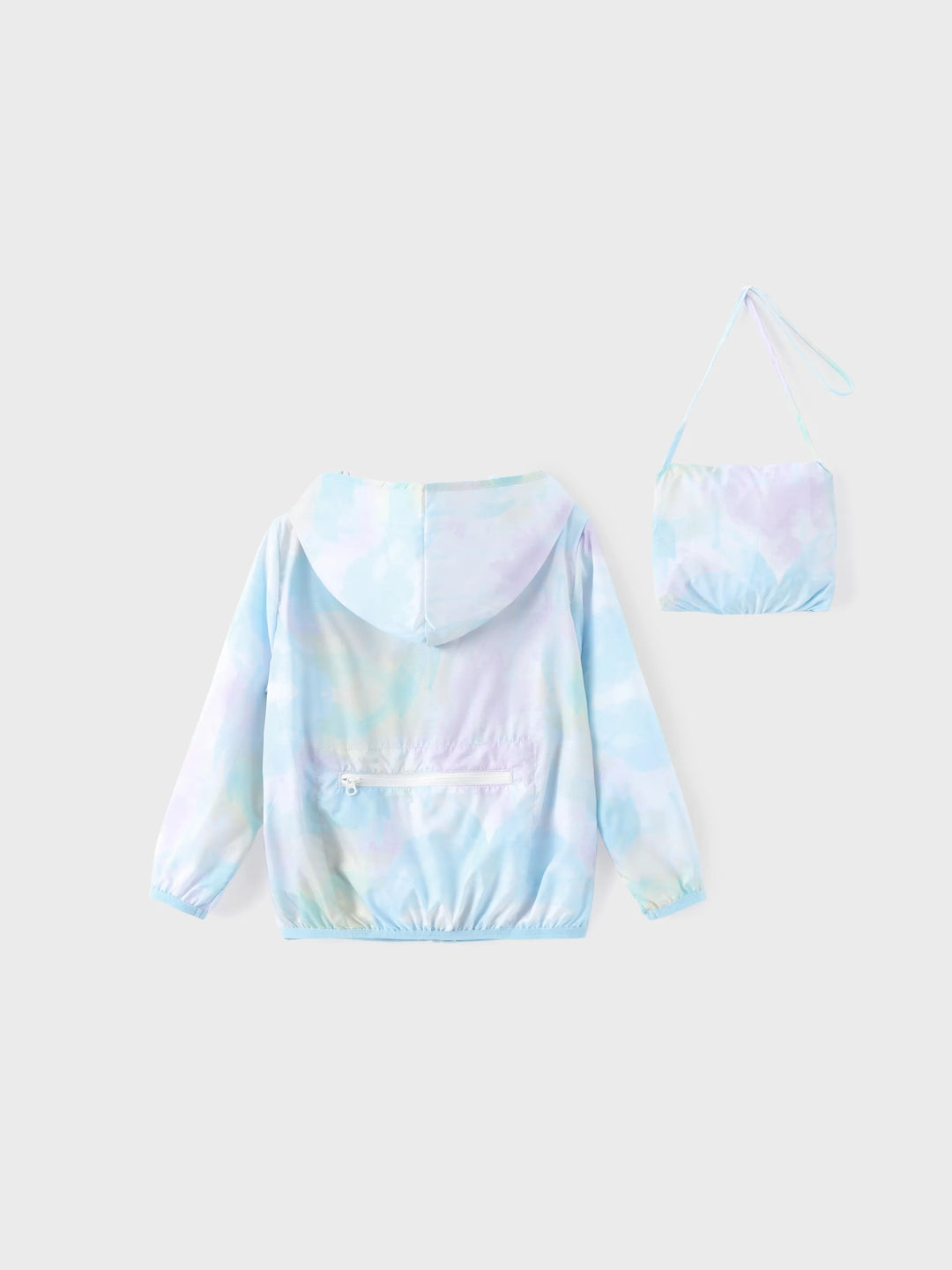 Disney Frozen Toddler Girl 1pc Elsa Tie-dyed print Zipper Hooded Storage Sun Protection Jacket Multi-color