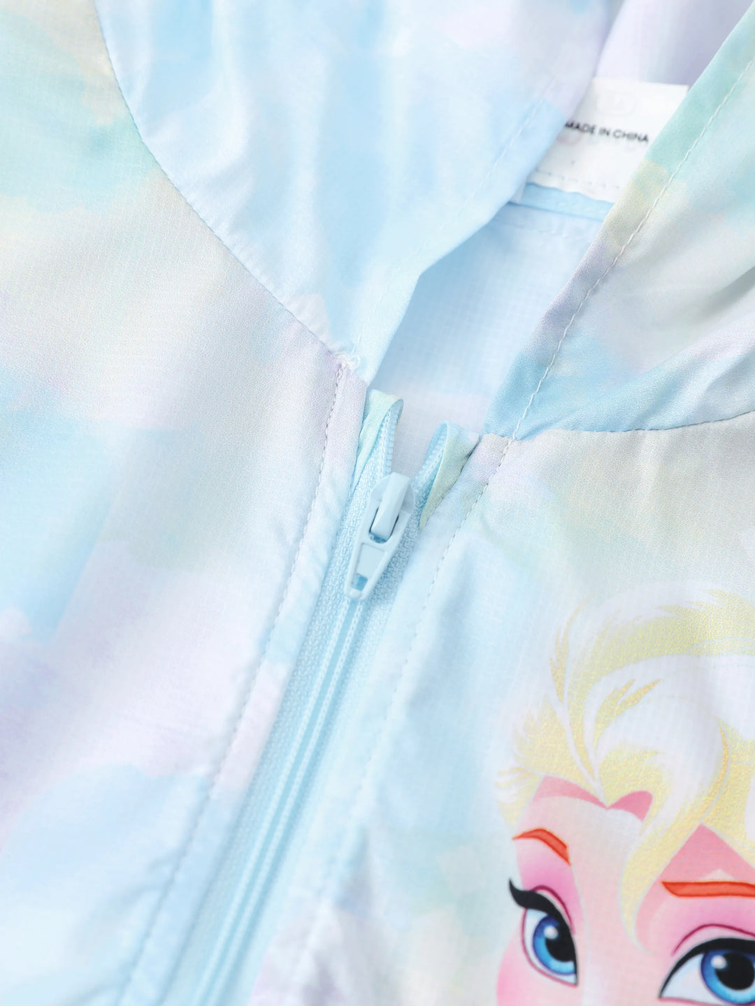 Disney Frozen Toddler Girl 1pc Elsa Tie-dyed print Zipper Hooded Storage Sun Protection Jacket Multi-color