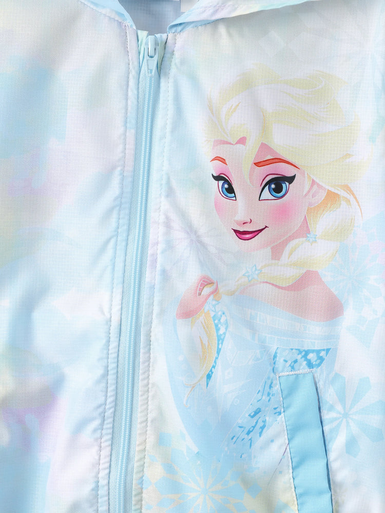 Disney Frozen Toddler Girl 1pc Elsa Tie-dyed print Zipper Hooded Storage Sun Protection Jacket Multi-color