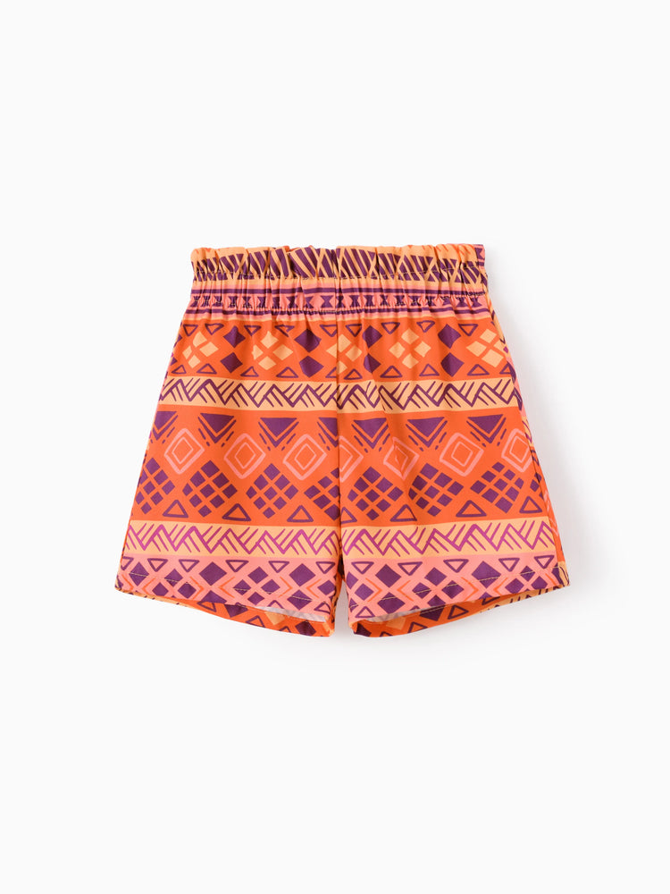 Conjunto de 2 piezas de camiseta sin mangas y pantalones cortos anudados de algodón Moana para niña pequeña de Disney, color naranja