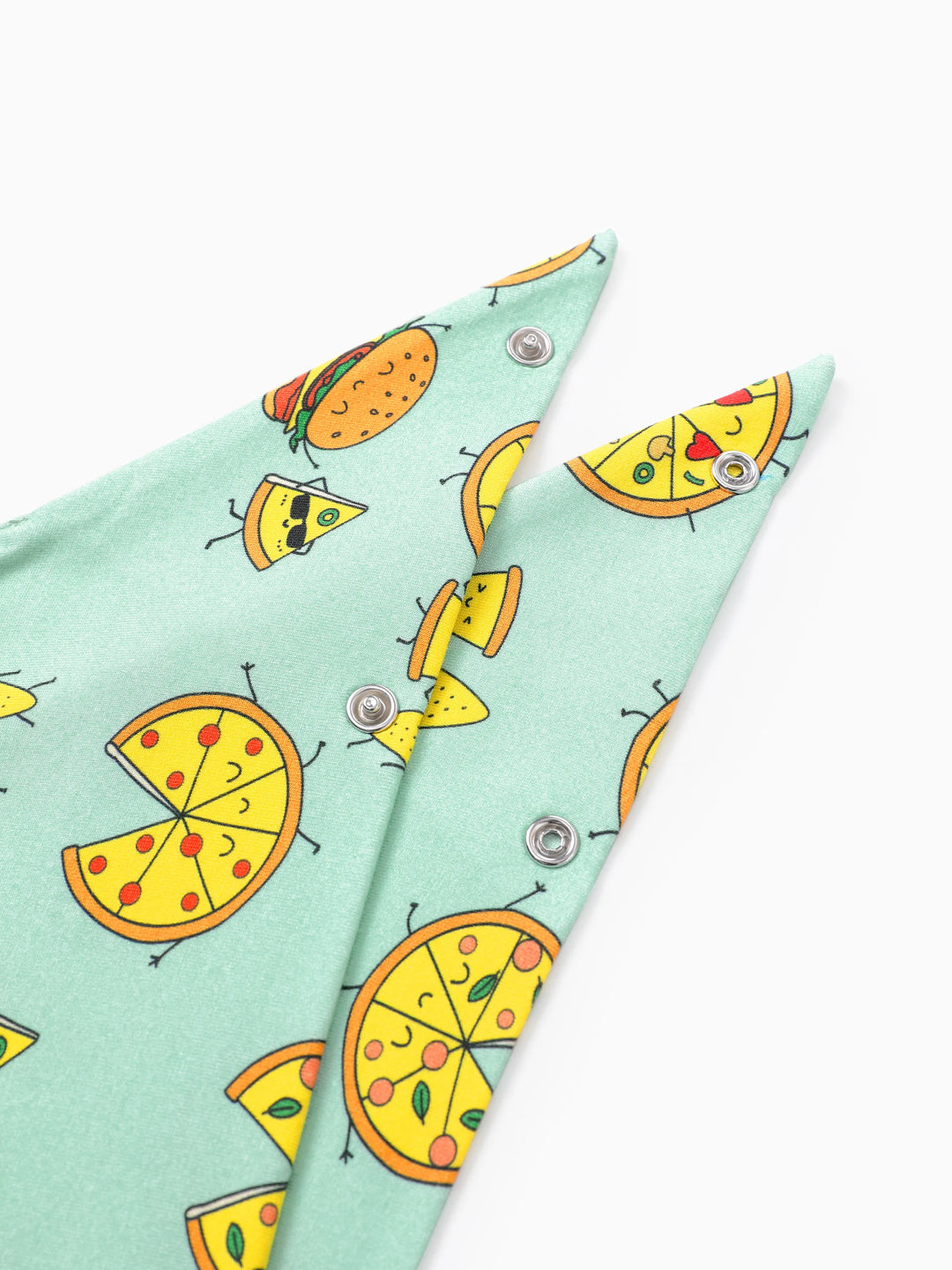 Pijama familiar de bambú verde menta con estampado de dibujos animados de comida, manga corta y pantalones largos, conjunto de pijama a juego (ajuste ceñido para niños), azul claro