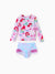 Disney Princess Girls Swimsuit Ariel Summer Rash Guard 2 Pieces Bathing Suits Beach Tankini Set Pink