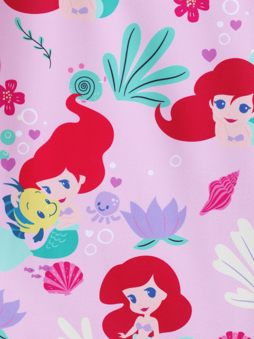 Disney Princess Girls Swimsuit Ariel Summer Rash Guard 2 Pieces Bathing Suits Beach Tankini Set Pink