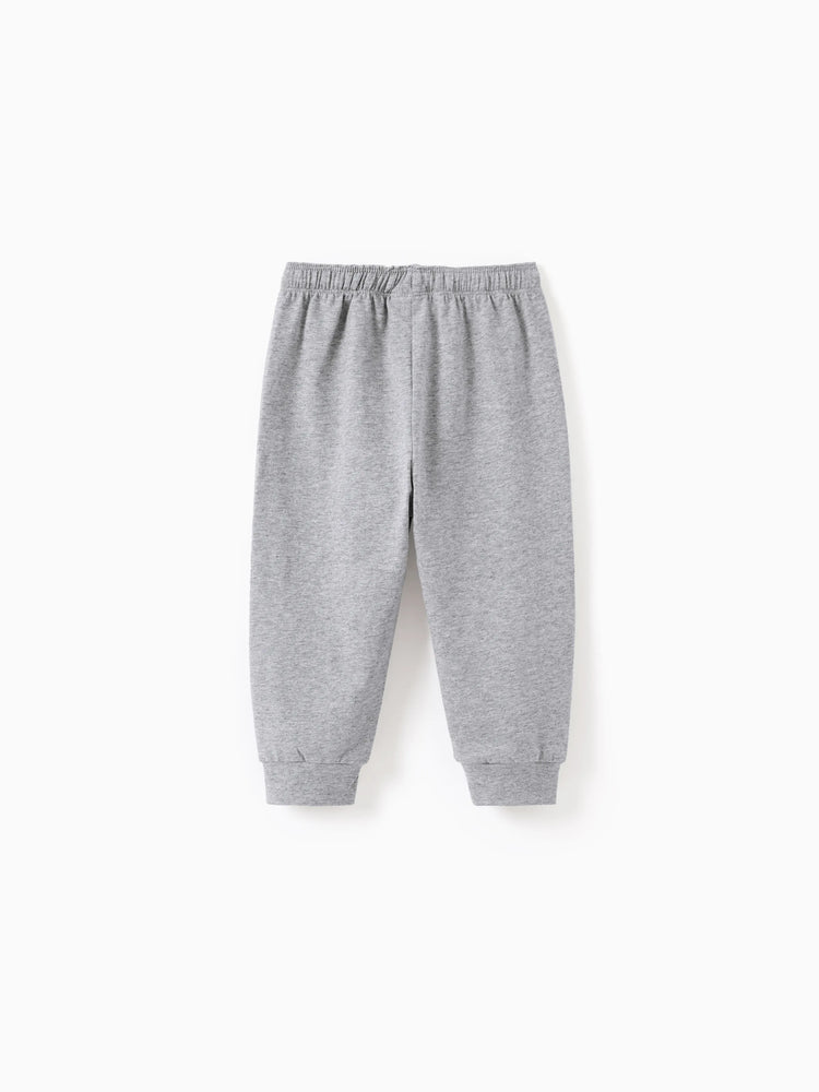 Pantalon décontracté en coton élastique pour bébé garçon/fille, gris