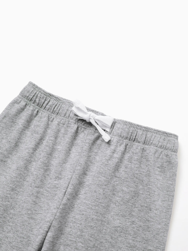 Pantalon décontracté en coton élastique pour bébé garçon/fille, gris