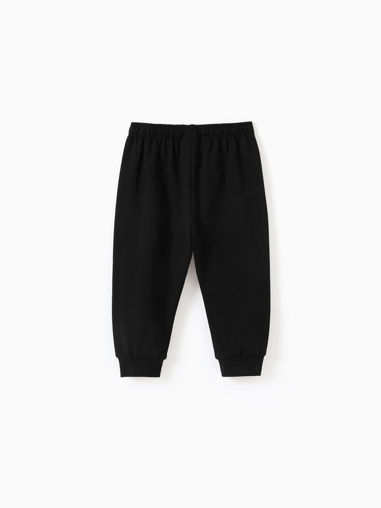 Pantalon décontracté en coton élastique pour bébé garçon/fille, noir