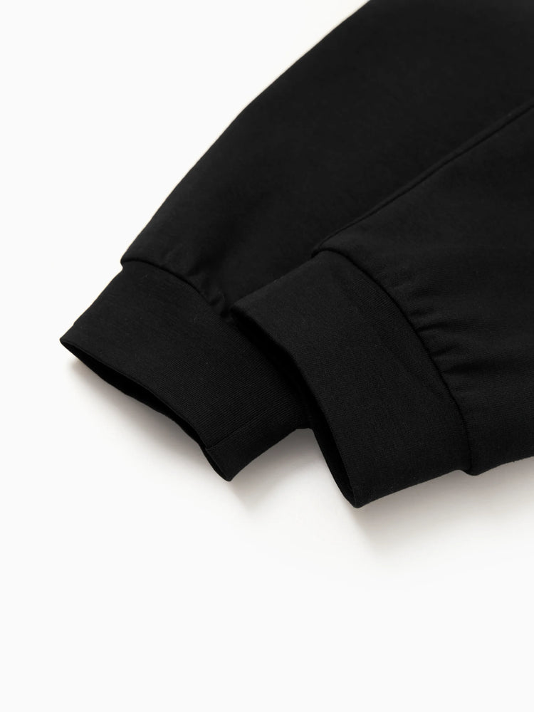 Pantalon décontracté en coton élastique pour bébé garçon/fille, noir