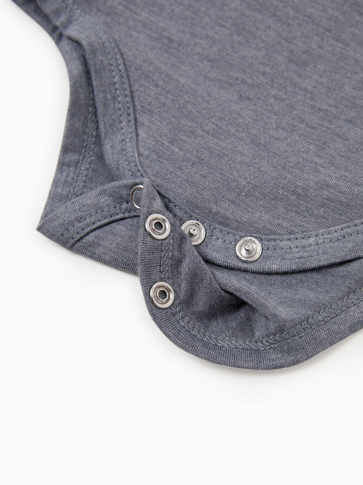 Mommy & me Letter Print Sleeveless Tank Dress Set Grey