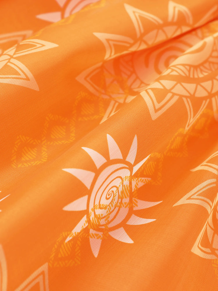 Disney Princess Toddler Girl Moana Sun Print Ruffle-sleeve Tulle Dress Orange