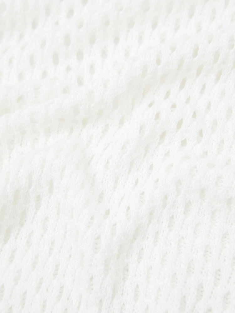 Family Matching Crochet Mid-Rise Swim Cover up White Cargo Pants for Mommy and Me White