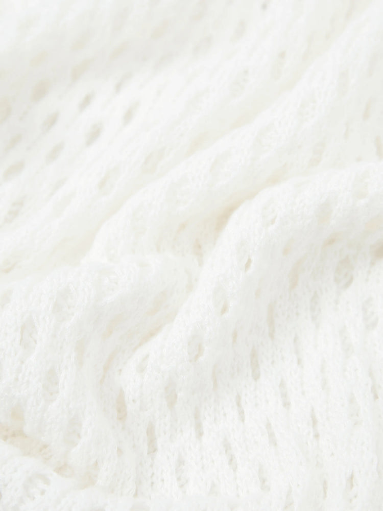 Family Matching Crochet Mid-Rise Swim Cover up White Cargo Pants for Mommy and Me White