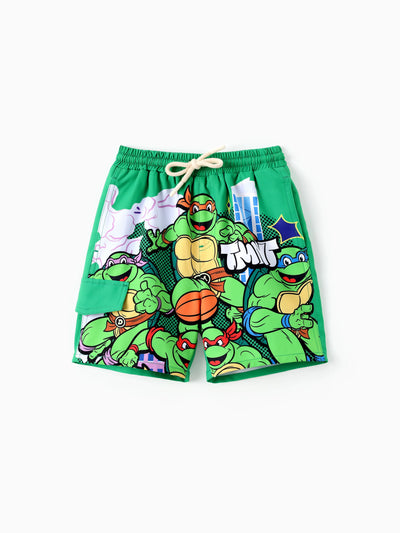 Teenage Mutant Ninja Turtle Toddler/Kid Boy Character Print Sunproof UPF50+ Swimming Trunks Green