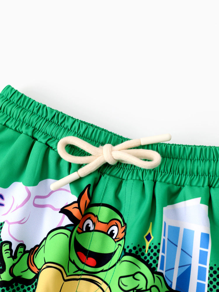 Maillot de bain vert à imprimé Tortues Ninja pour tout-petits et enfants, résistant au soleil, indice de protection solaire UPF 50+