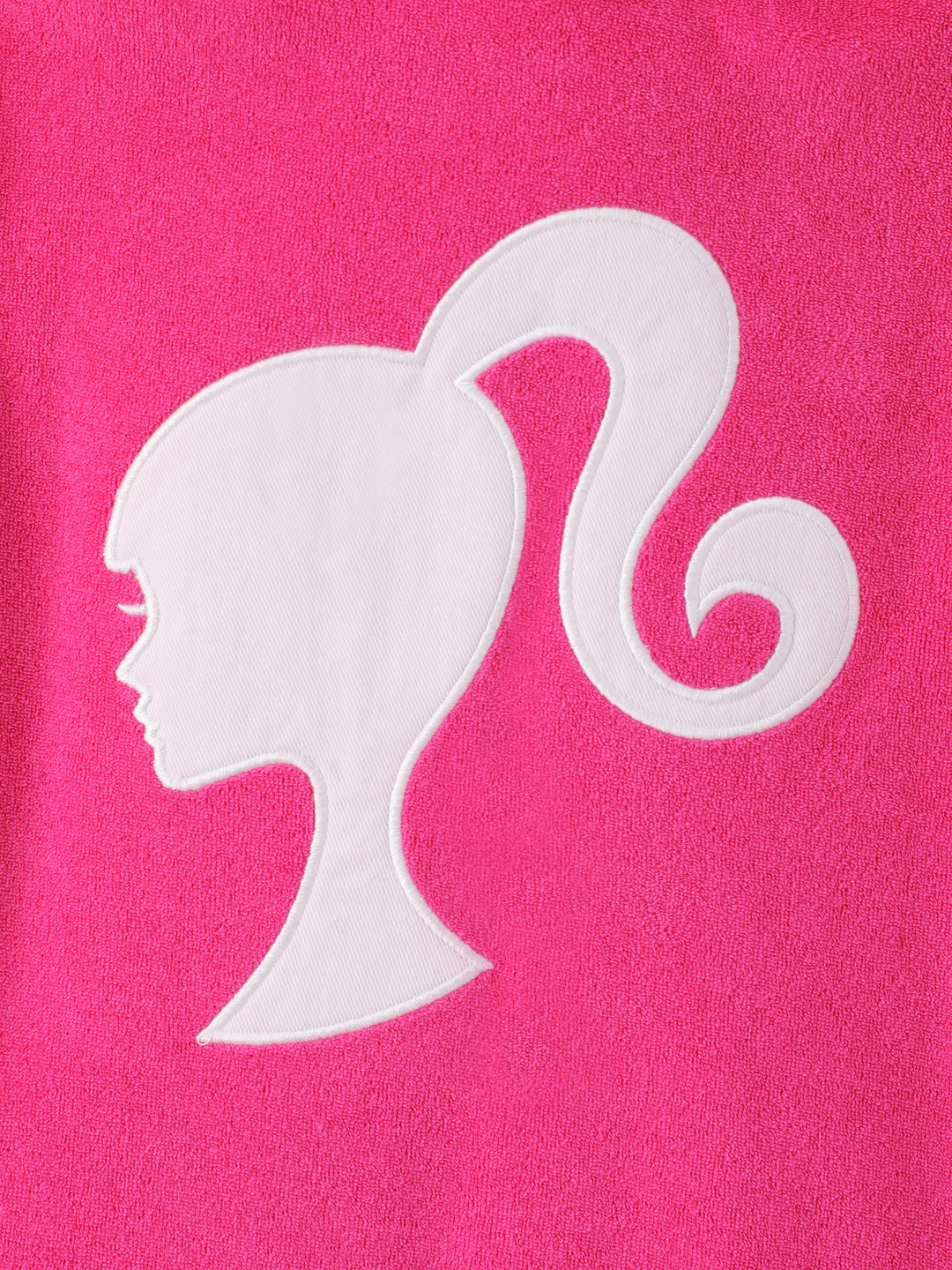 Barbie Kleinkind/Kind Mädchen 1 Stück Baumwolle Logo Bestickt Kapuzenreißverschluss Rüschensaum Schwimmen Cover-up  Fuchsie